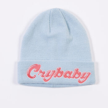 Embroidered Cry Baby Flip Beanie