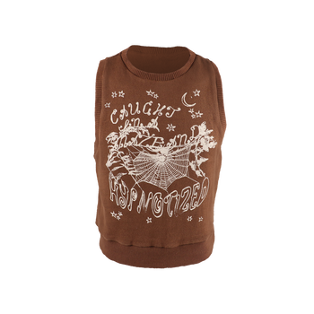 Brown Hypnotized Knit Sweater Vest