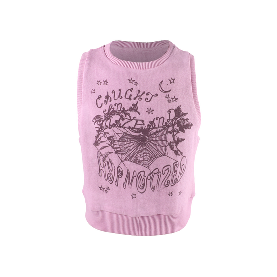 Pink Hypnotized Knit Sweater Vest