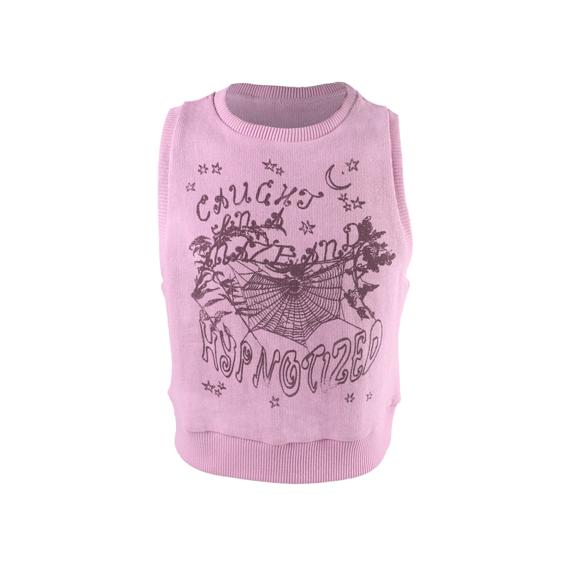 Pink Hypnotized Knit Sweater Vest